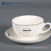 Copo de café reutilizável com tampa, café expresso Bone China Coffee Cup E Saucer